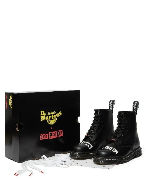 1460 Sex Pistols Black Rolled Smooth Boots