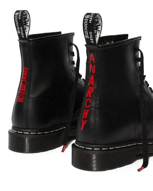 1460 Sex Pistols Black Rolled Smooth Boots