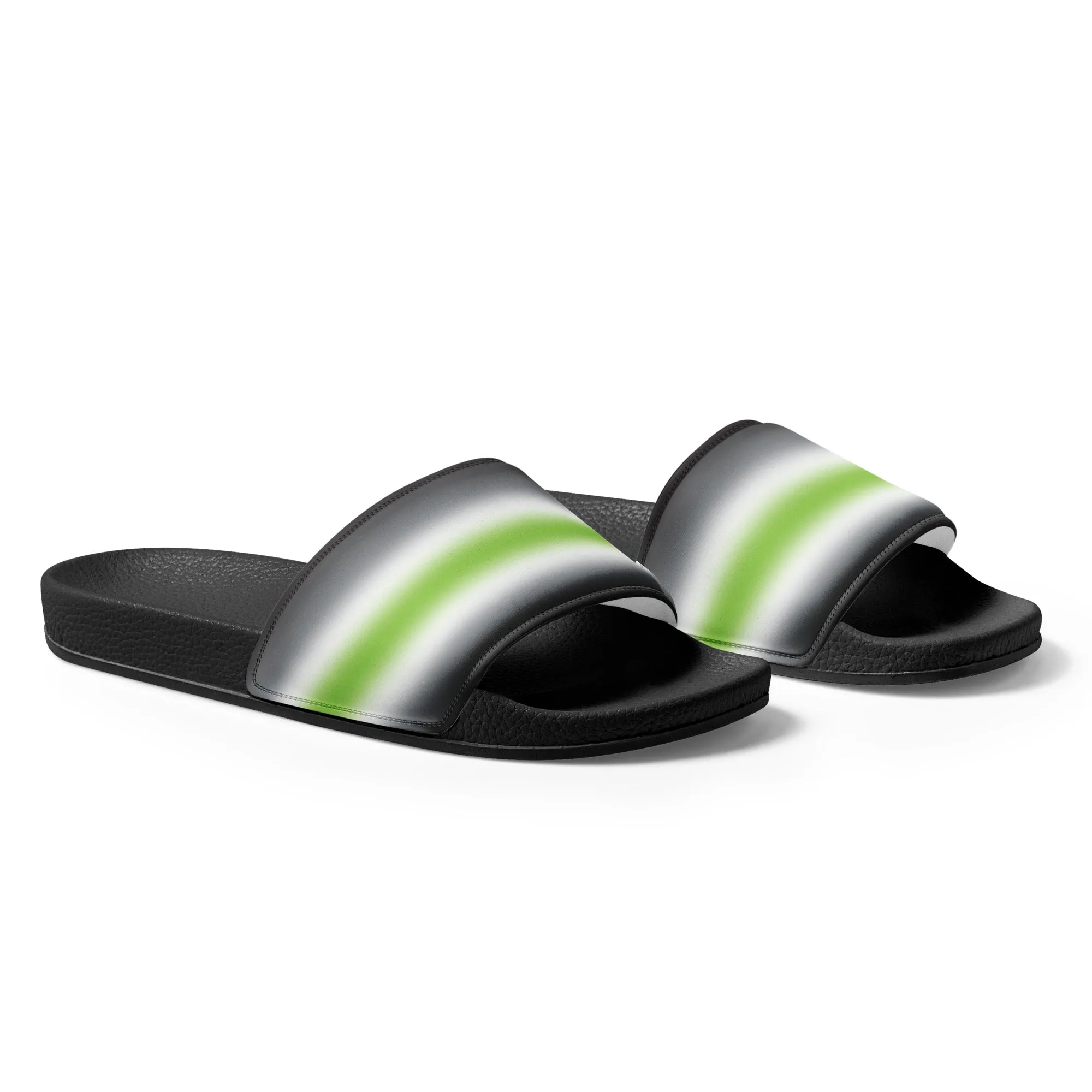 Agender Pride Women's Slides Sandals in Ombre