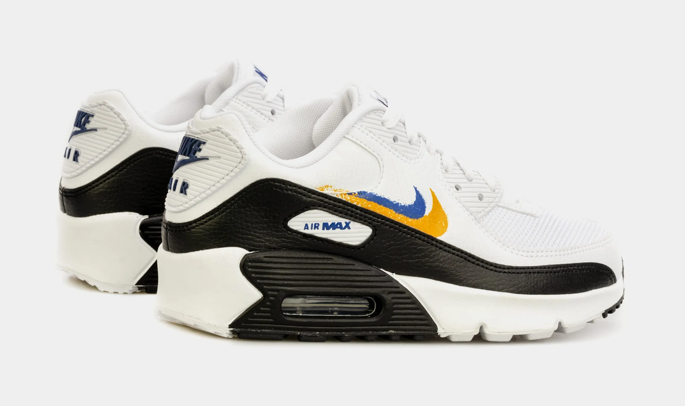 Air Max 90 Double Swoosh Grade School Lifestyle Shoes (White/Black)