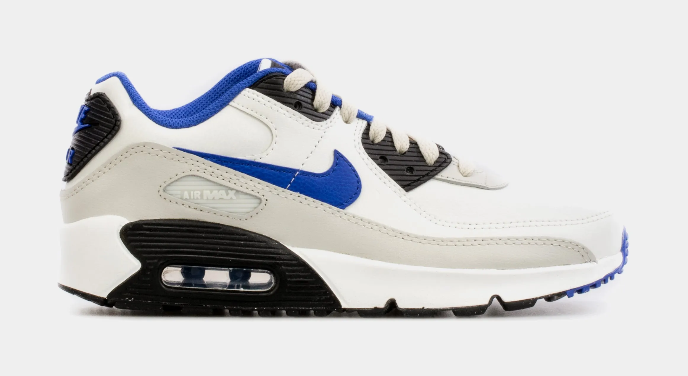 Air Max 90 LTR Grade School Running Shoes (White/Blue)