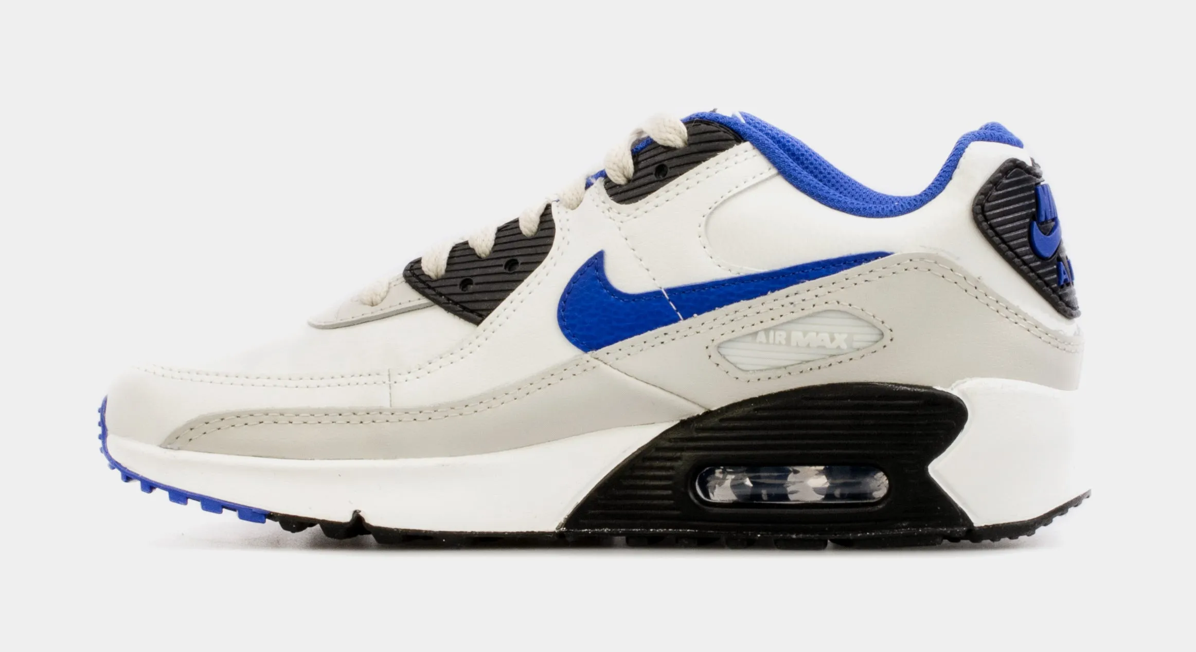 Air Max 90 LTR Grade School Running Shoes (White/Blue)