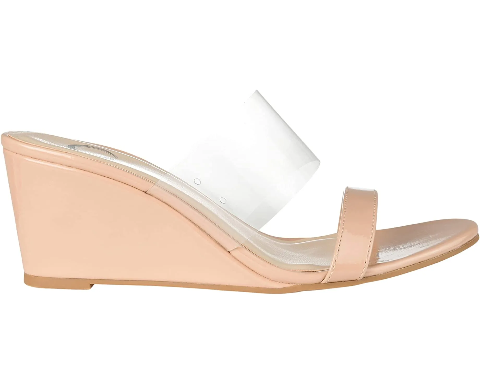 Angelina Wedge Journee Collection heels, beige