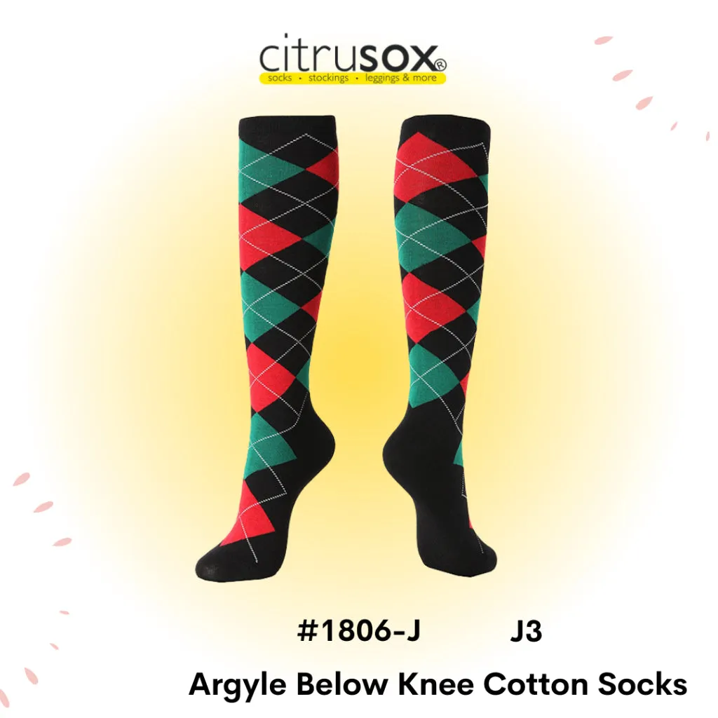 Argyle Below Knee Socks