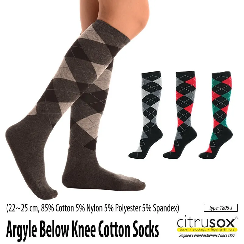 Argyle Below Knee Socks