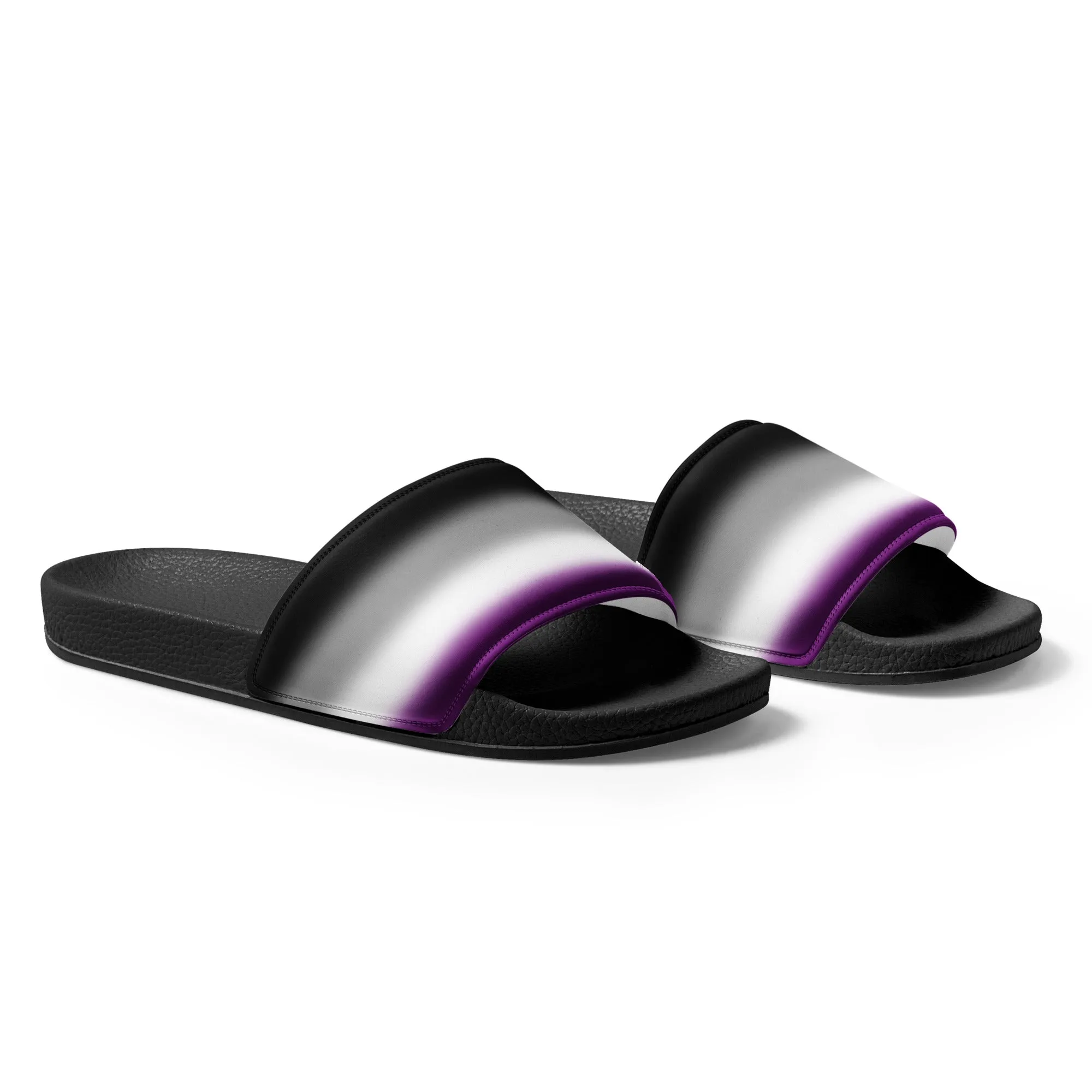 Asexual Ace Pride Women's Slides Sandals in Ombre