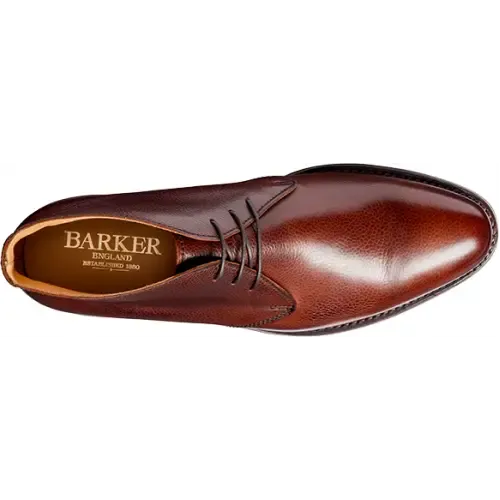 BARKER Orkney Boots - Mens Chukka Boots Dainite Sole - Cherry Grain