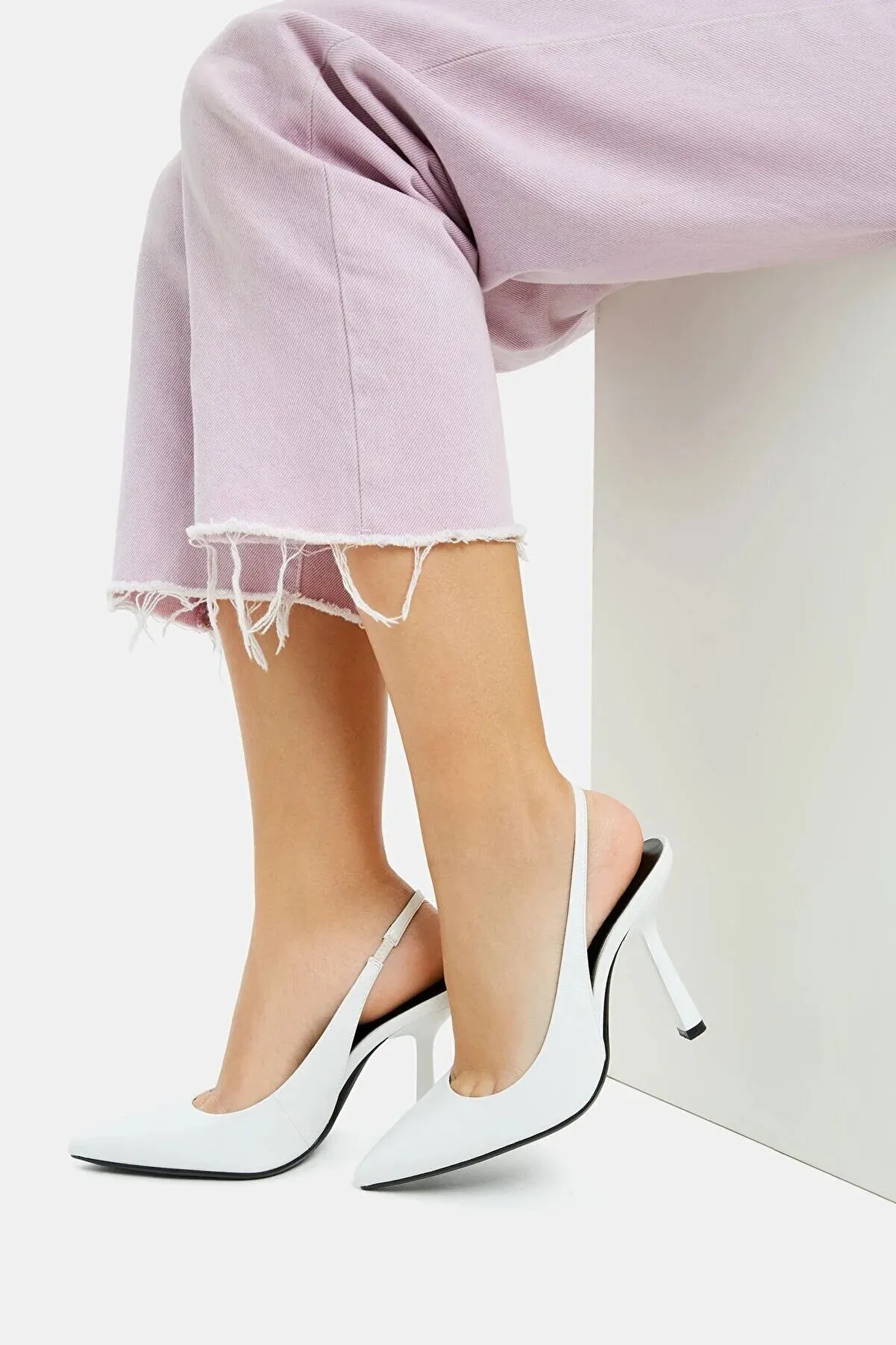 Bershka Women's  White Stiletto Heels