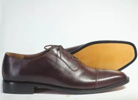 Bespoke Brown Black Leather Lace Up Shoe for Men