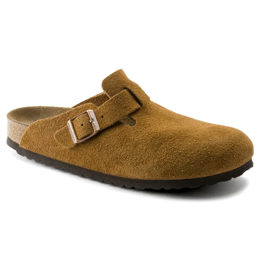 Birkenstock Boston Soft Footbed Suede Mink - Narrow Fit