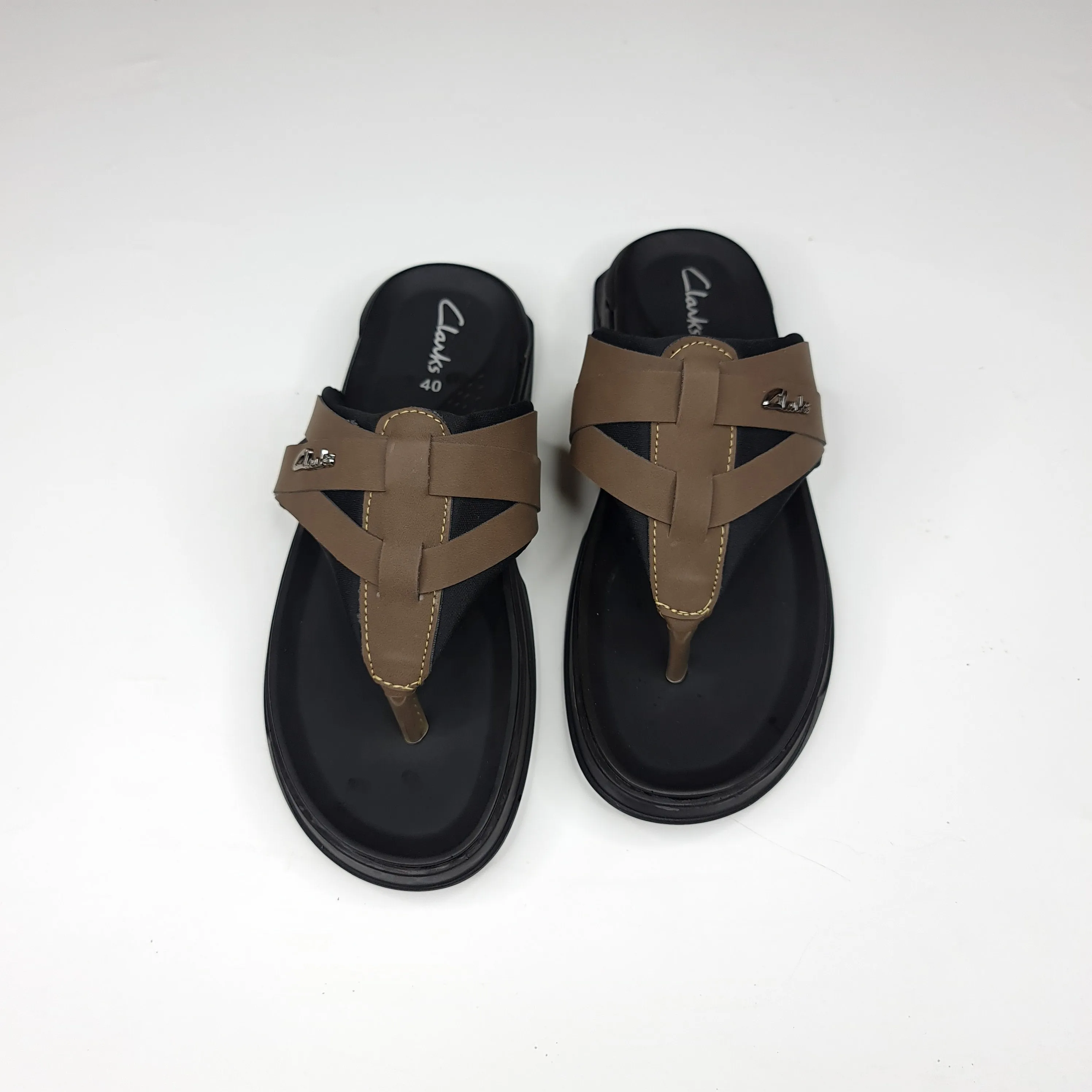 Brown Buckle Slippers