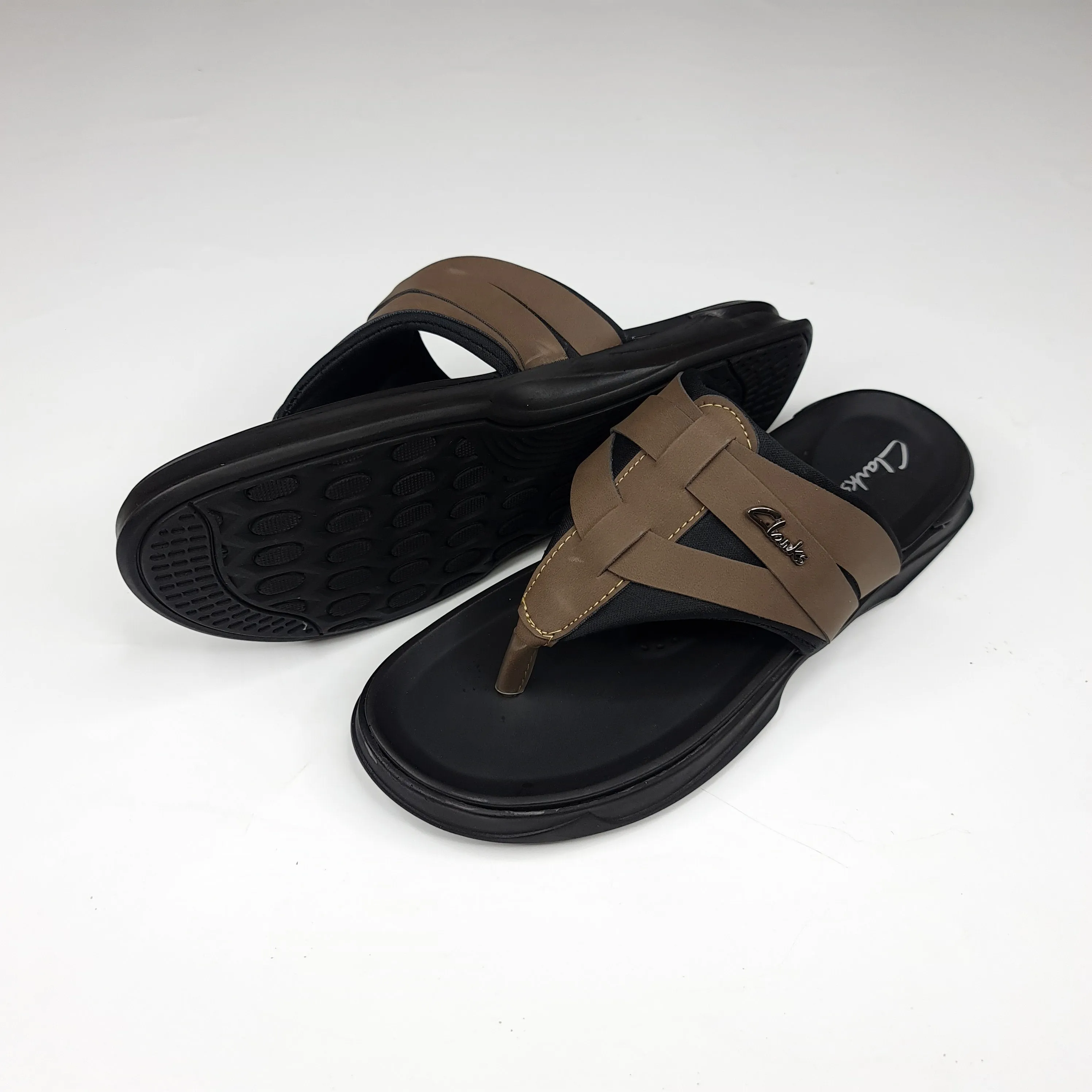 Brown Buckle Slippers