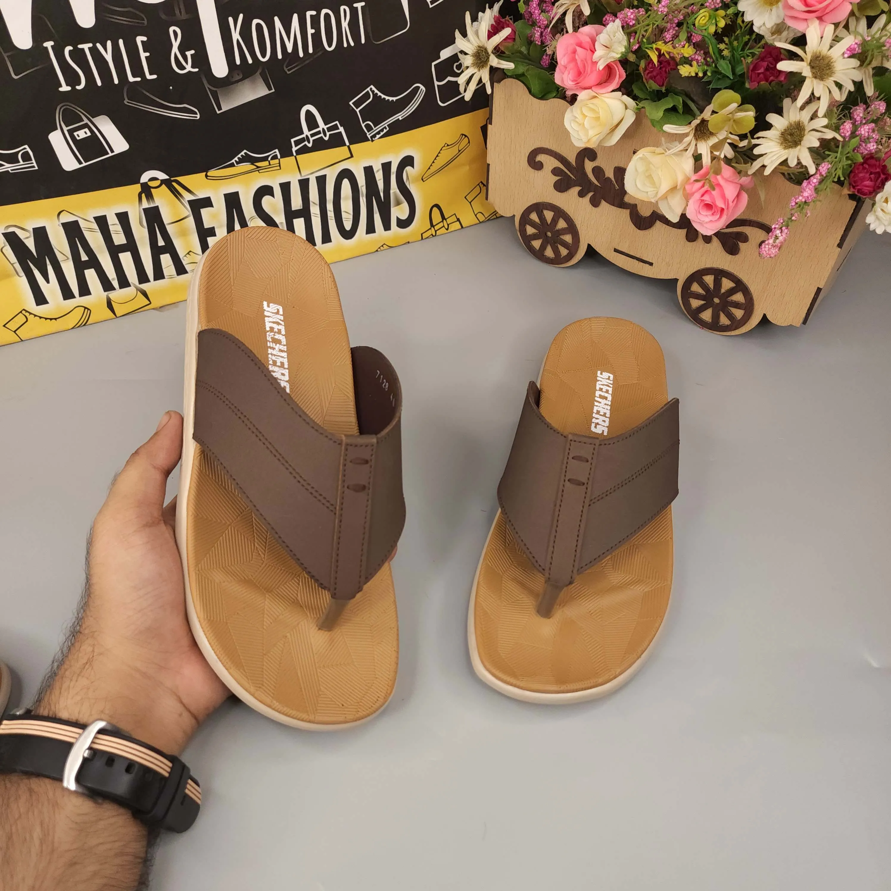 Brown Men Slippers