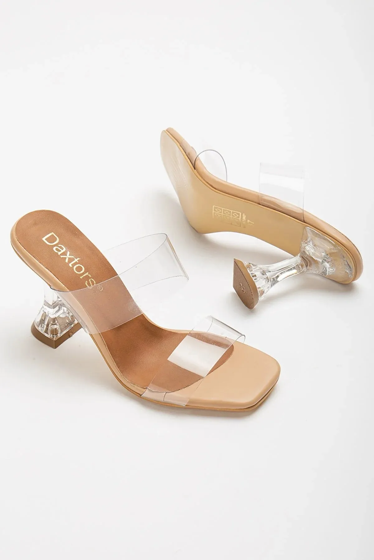 Daxtors Women's Transparent Tape Heels