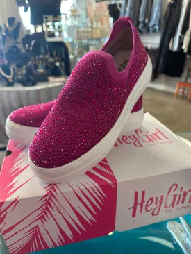 Fuchsia Crystals Swank Hey Girl Sneakers