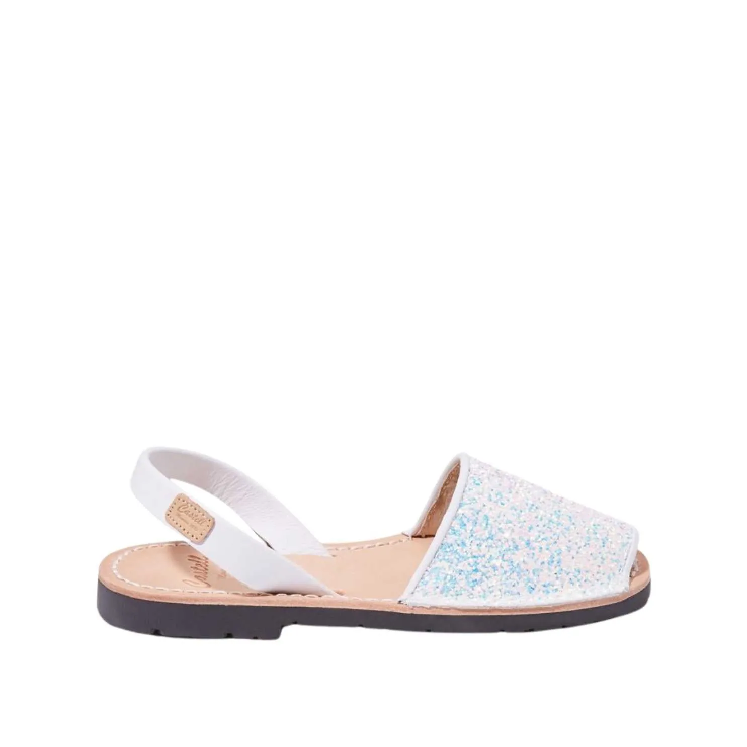 Glittery Leather Menorcan Sandal For Kids - Iker 1097R Glitter