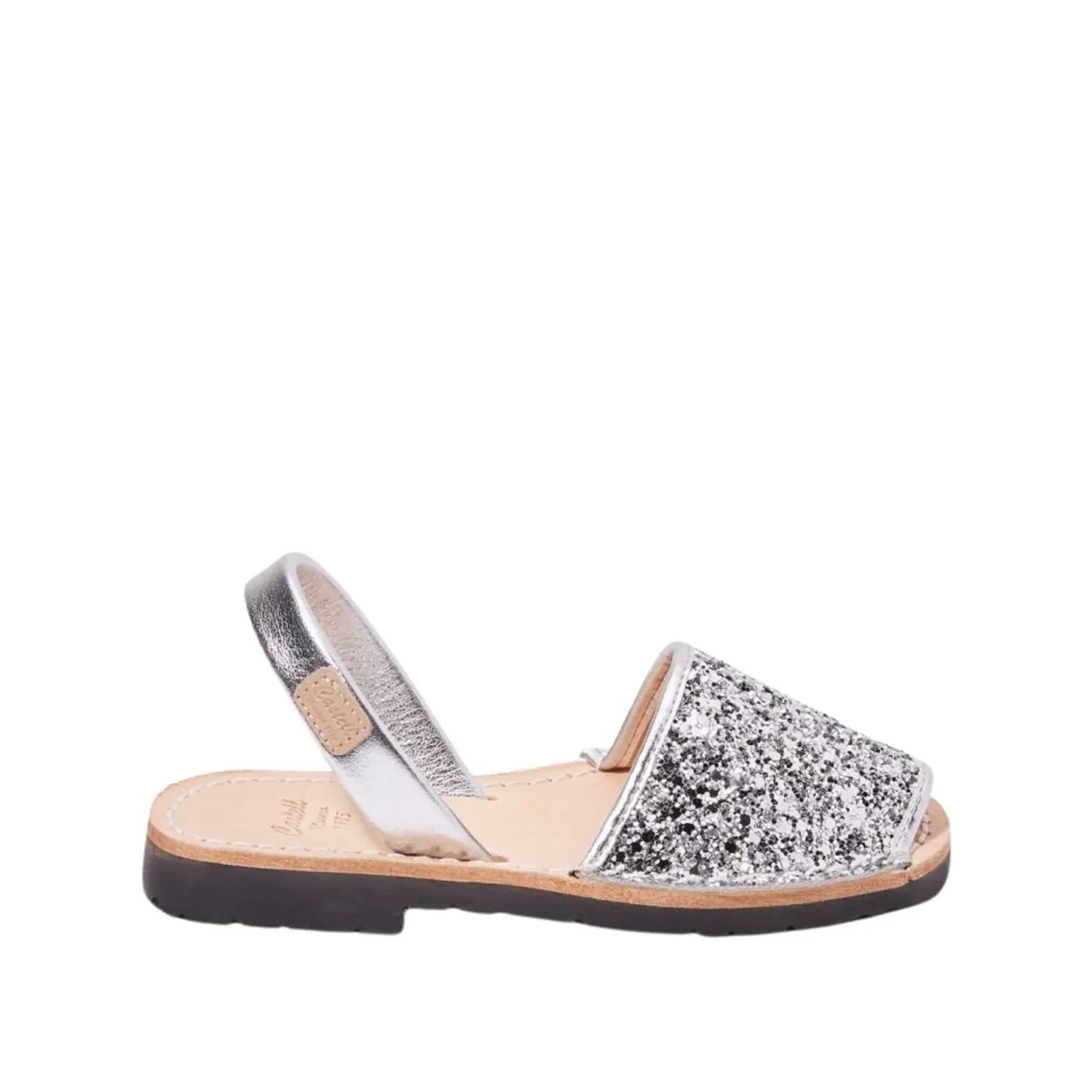 Glittery Leather Menorcan Sandal For Kids - Iker 1097R Glitter