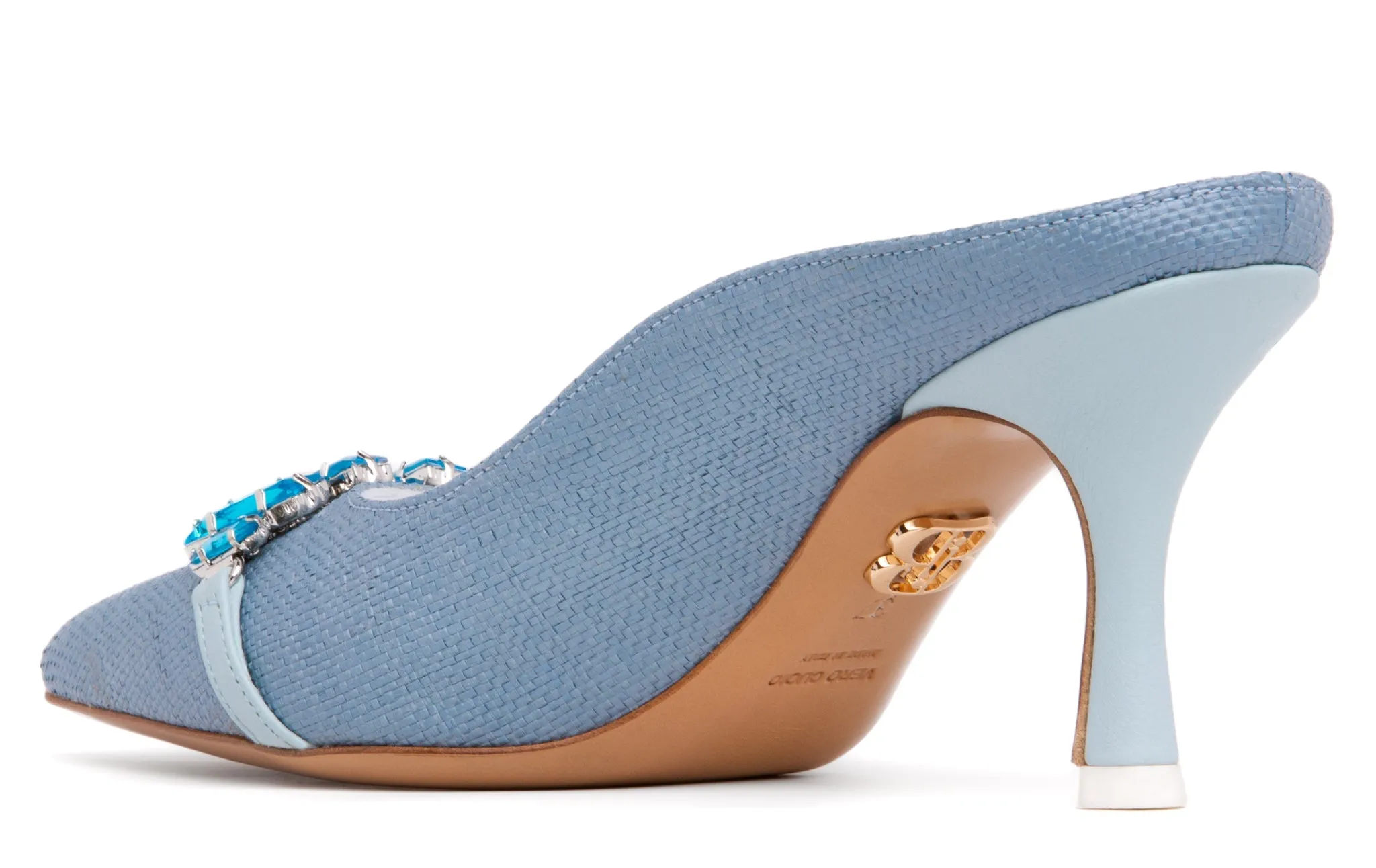 Graziela Sky Blue Canvas Mule