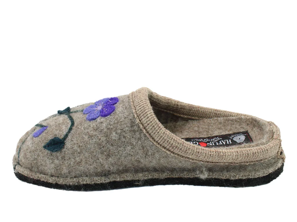 Haflinger Slippers Flair Viola Beige