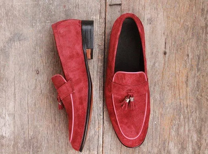 Handmade Tussle Slip Ons Shoes For Men's