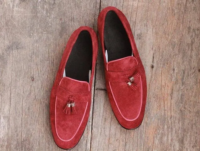 Handmade Tussle Slip Ons Shoes For Men's