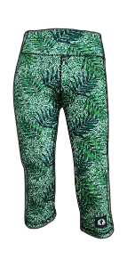 High Waist Funky 3/4 Leggings - Bamboo