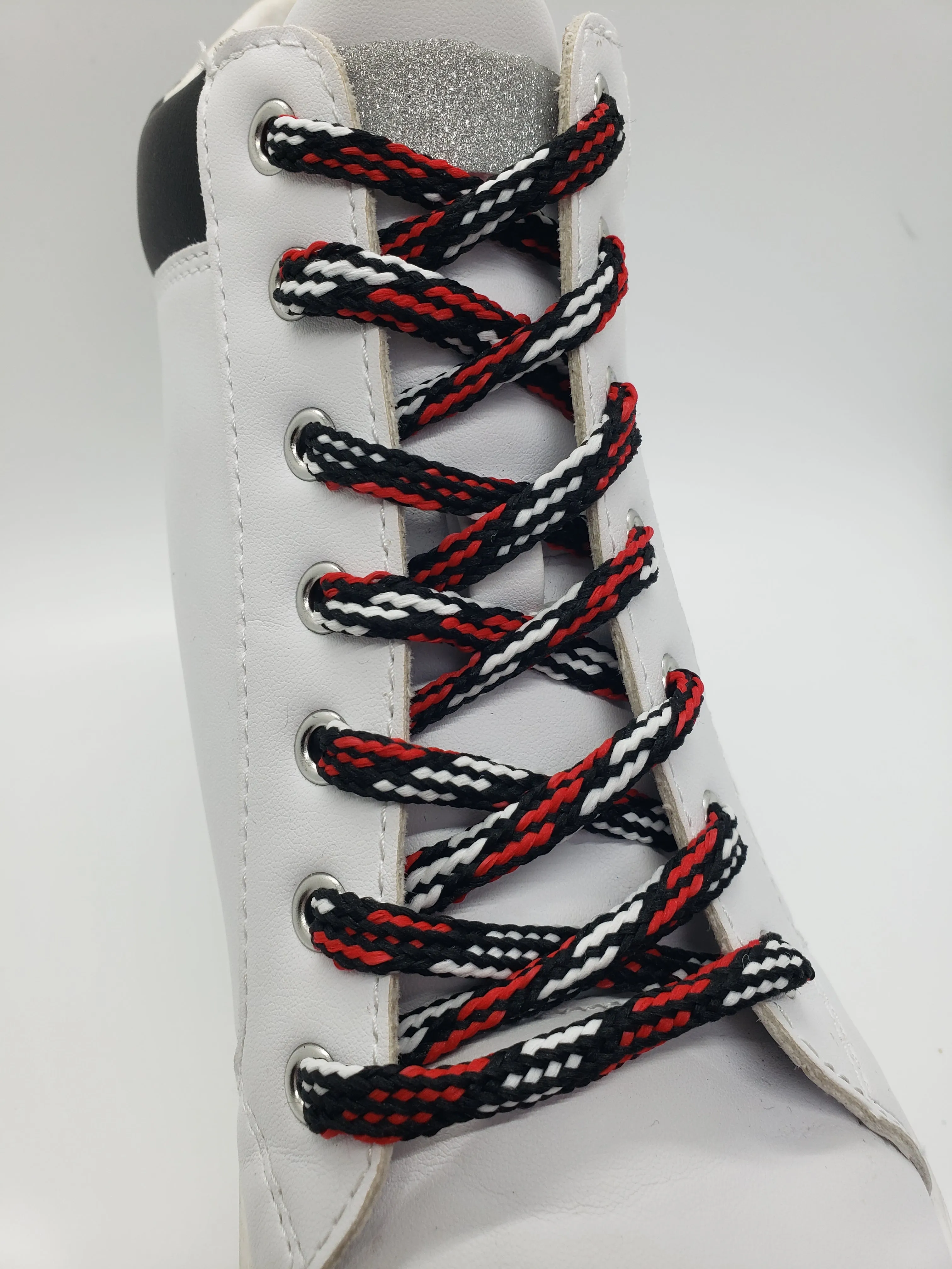 Hybrid Multicolor Shoelaces - Black, white and red