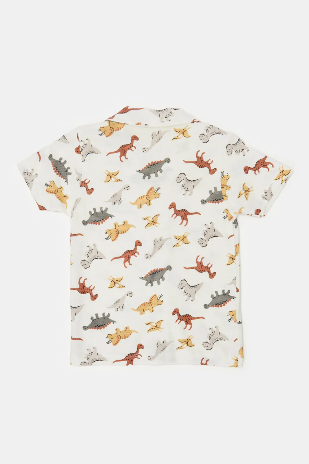 Infant Boys Cream Dino Print T-Shirt