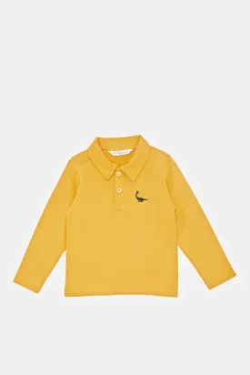 Infant Boys Mustard Dino Polo Shirt