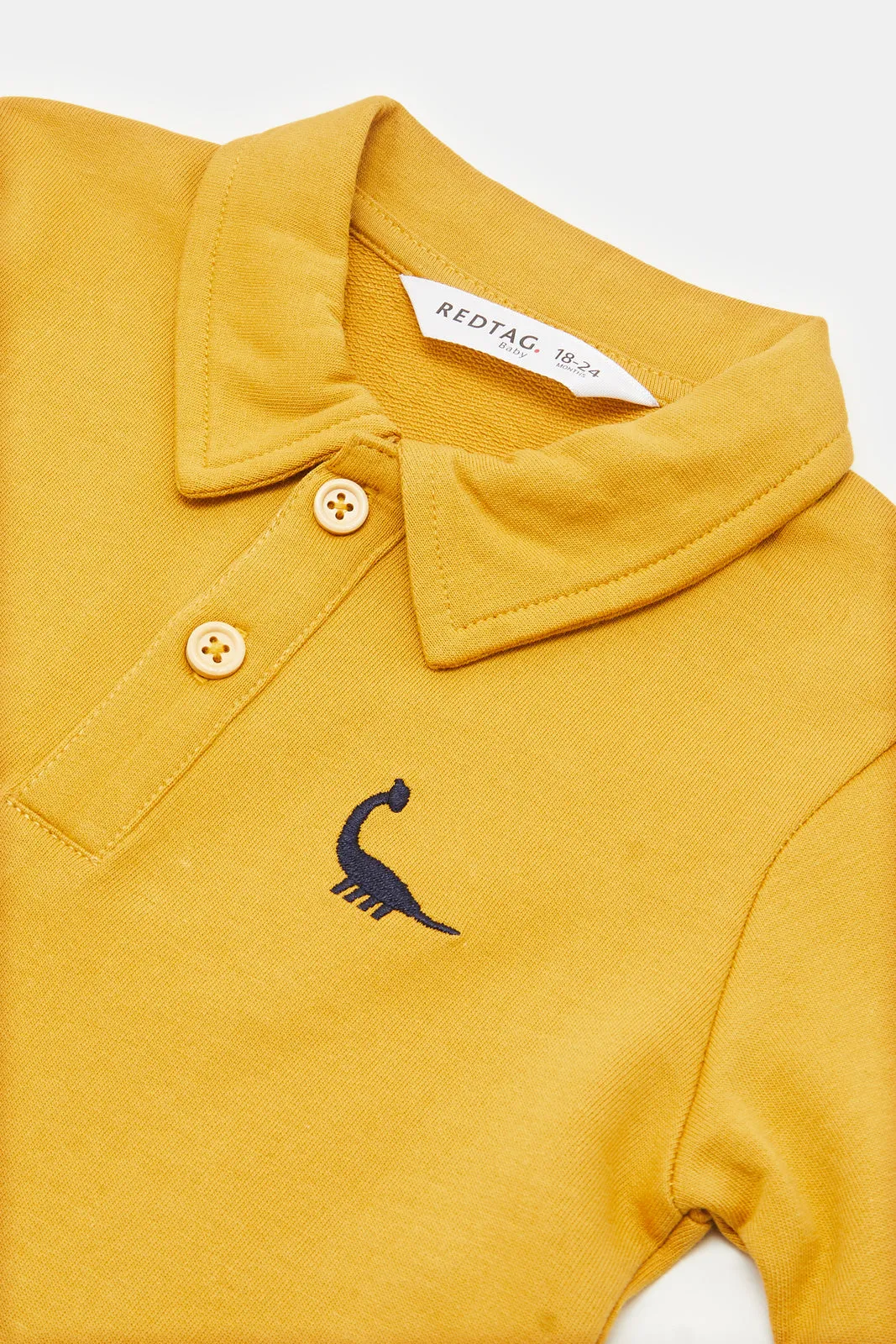 Infant Boys Mustard Dino Polo Shirt