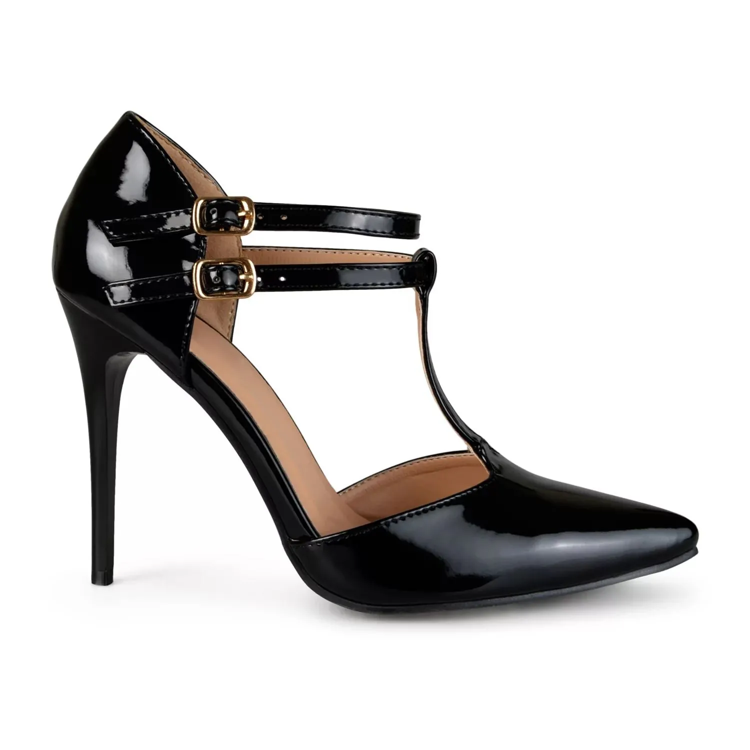 Journee Collection Tru Journee Collection Women's T-Strap High Heels black