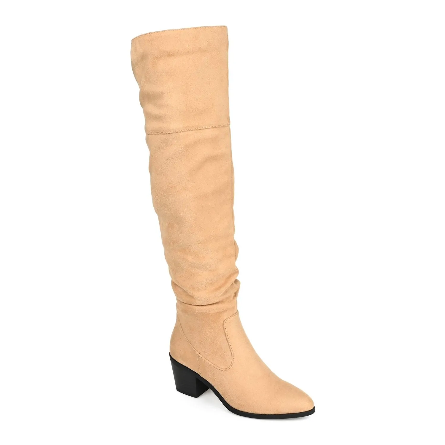 Journee Collection Zivia Journee Collection Women's Slouchy Over The Knee Boots, Beige