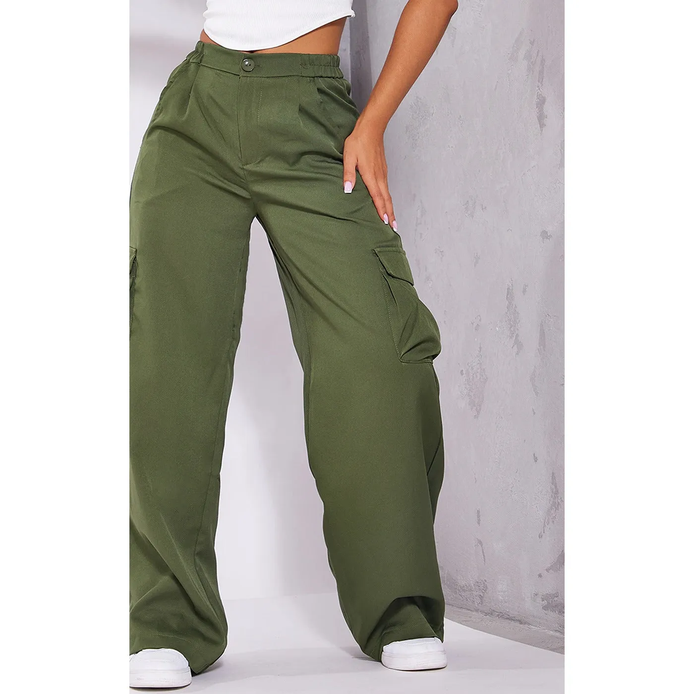 Khaki Tailored Utility Cargo Trousers