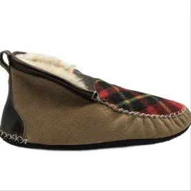 LE Men’s Dorm Boot Slipper:  Red Plaid Chestnut