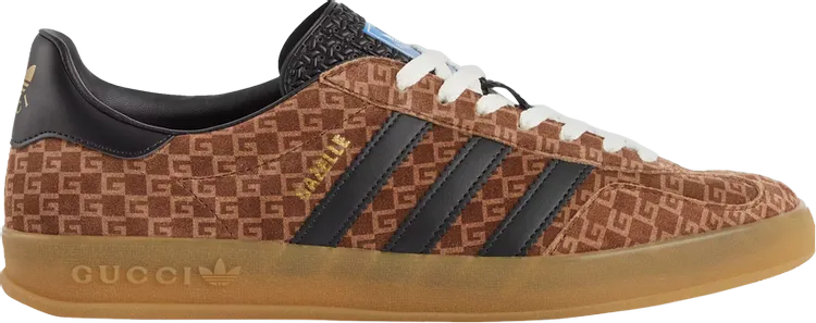 Limited edition Adidas Adidas x Gucci Gazelle 'Square GG Monogram' sneakers, brown