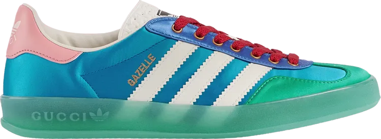 Limited edition Adidas Adidas x Gucci Wmns Gazelle 'Light Blue Silk' sneakers, blue