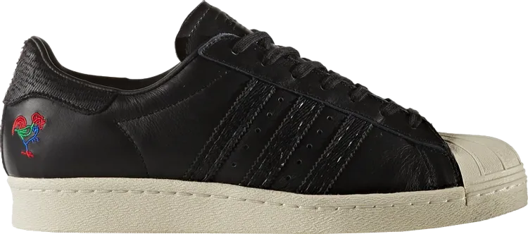 Limited edition Adidas Superstar CNY 'Year of the Rooster' sneakers, black