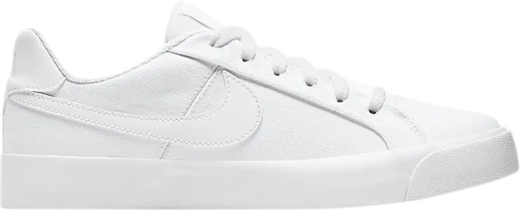 Limited Edition Nike Wmns Court Royale AC Canvas 'Triple White' Sneakers, White