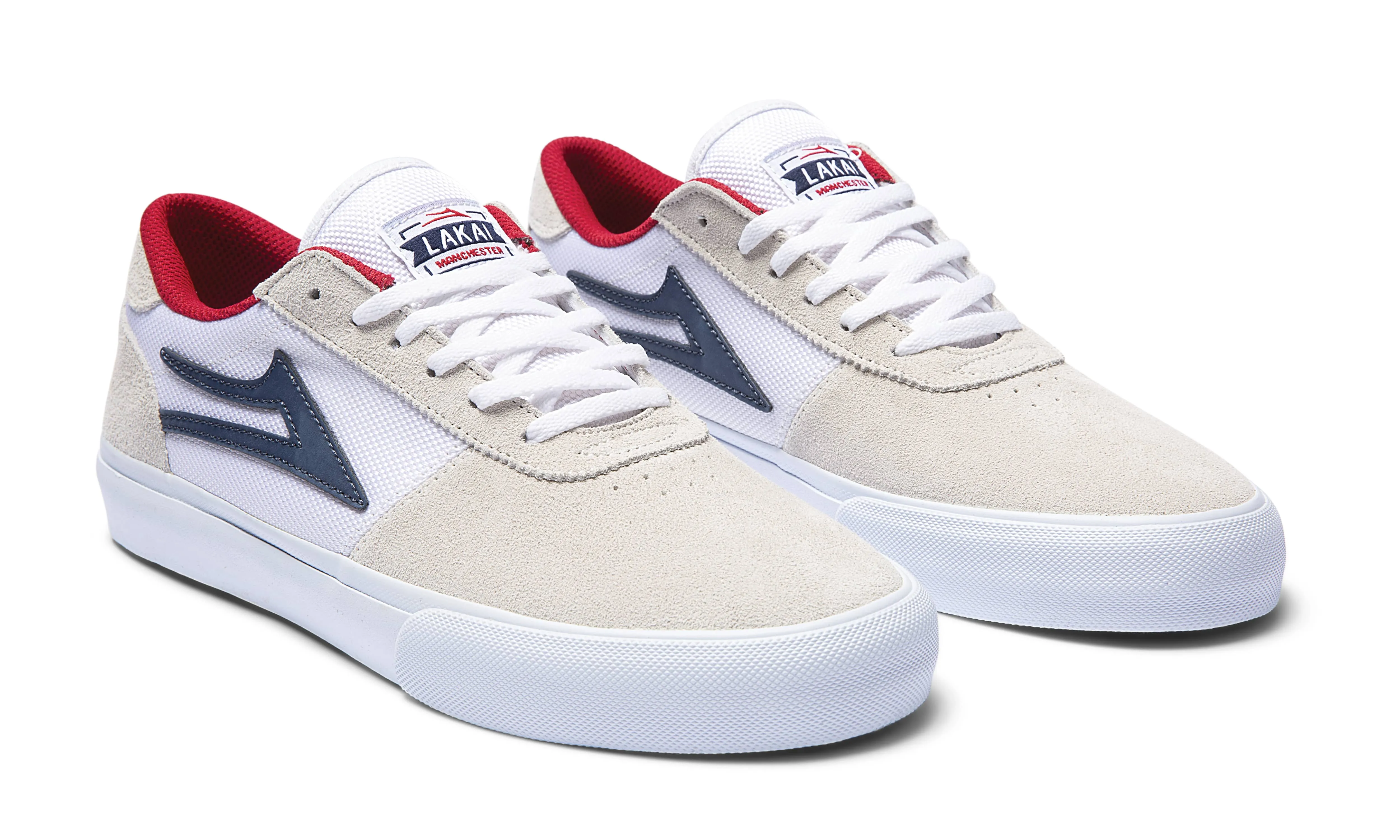 Manchester - White/Navy Suede