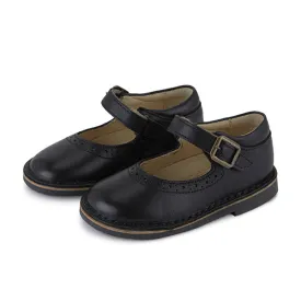 Martha Velcro Mary Jane Kids Shoe Black Leather