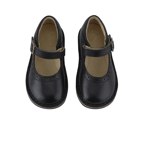 Martha Velcro Mary Jane Kids Shoe Black Leather