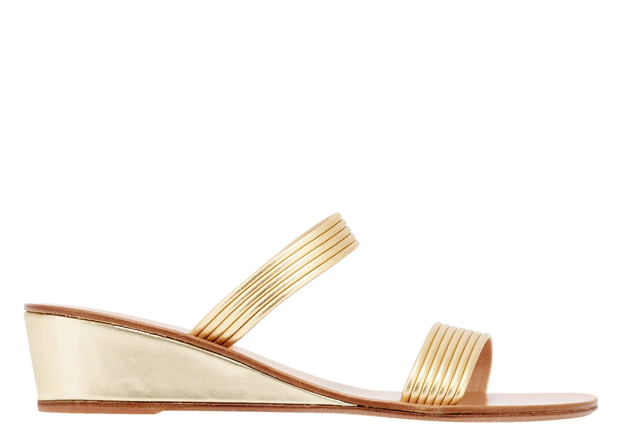 Melia 70s Disco Low Wedge Sandals Gold