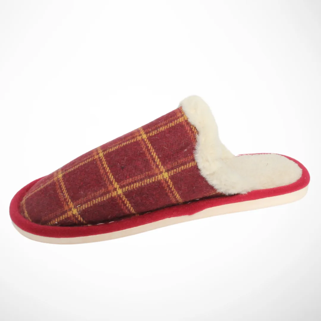 Men Closed Toe House Slipper (Burgundy)