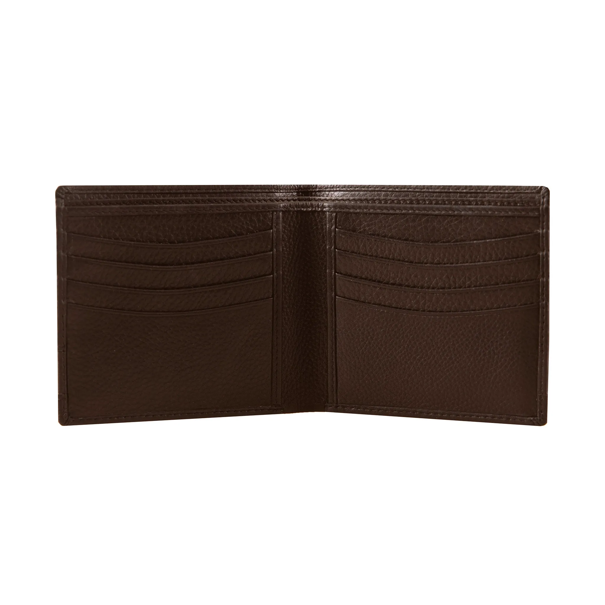 Men's Pebble Grain Leather Bifold Wallet with RFID Blocking