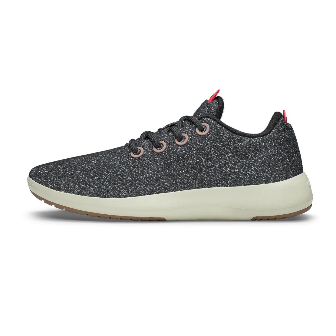 Men's Wool Runner Mizzles - Dark Grey/Bloom Red (Arid Beige Sole)