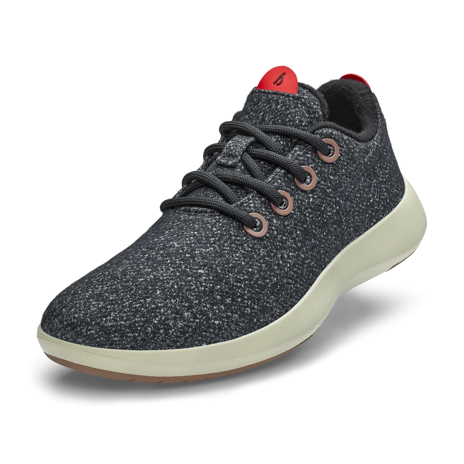 Men's Wool Runner Mizzles - Dark Grey/Bloom Red (Arid Beige Sole)