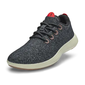 Men's Wool Runner Mizzles - Dark Grey/Bloom Red (Arid Beige Sole)