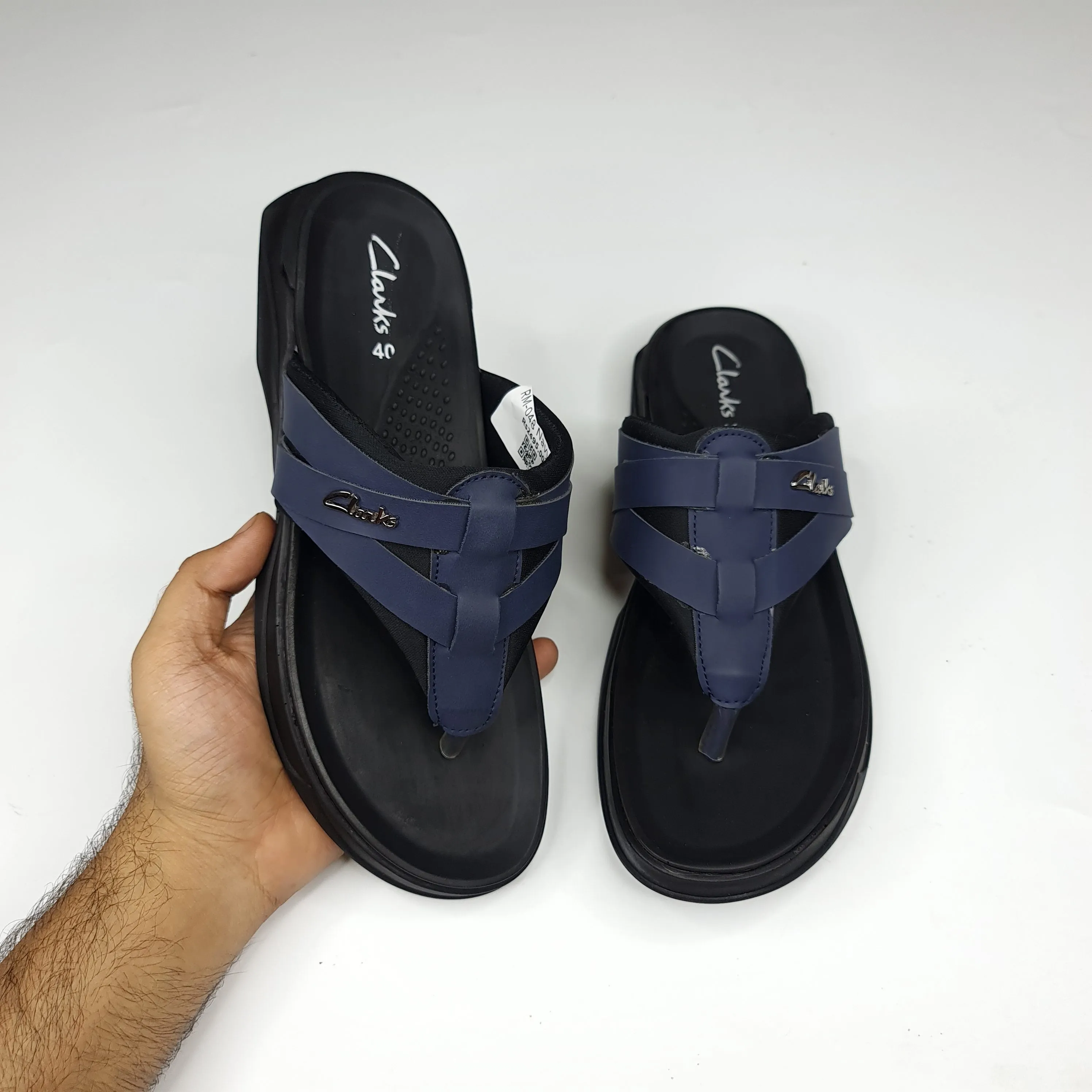 Navy Buckle Slipper