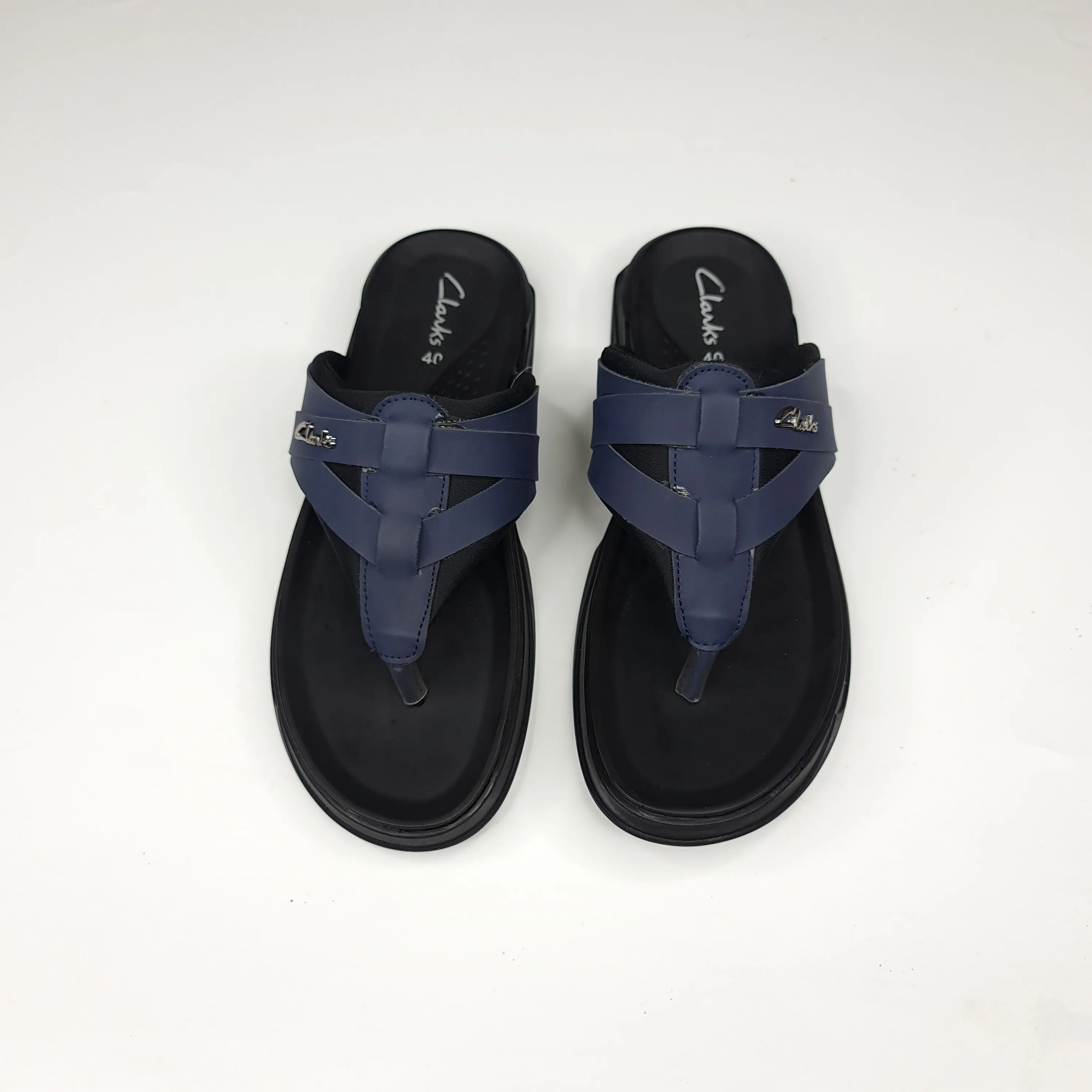 Navy Buckle Slipper