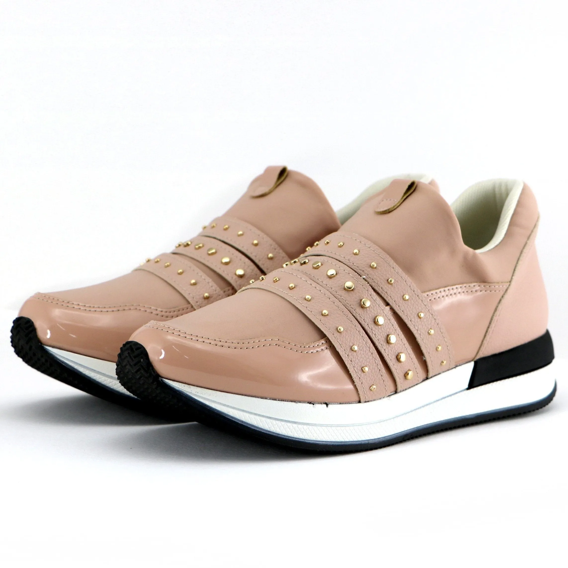 Nude ENERGY Sneakers with Gold Studs for Women (974.014)